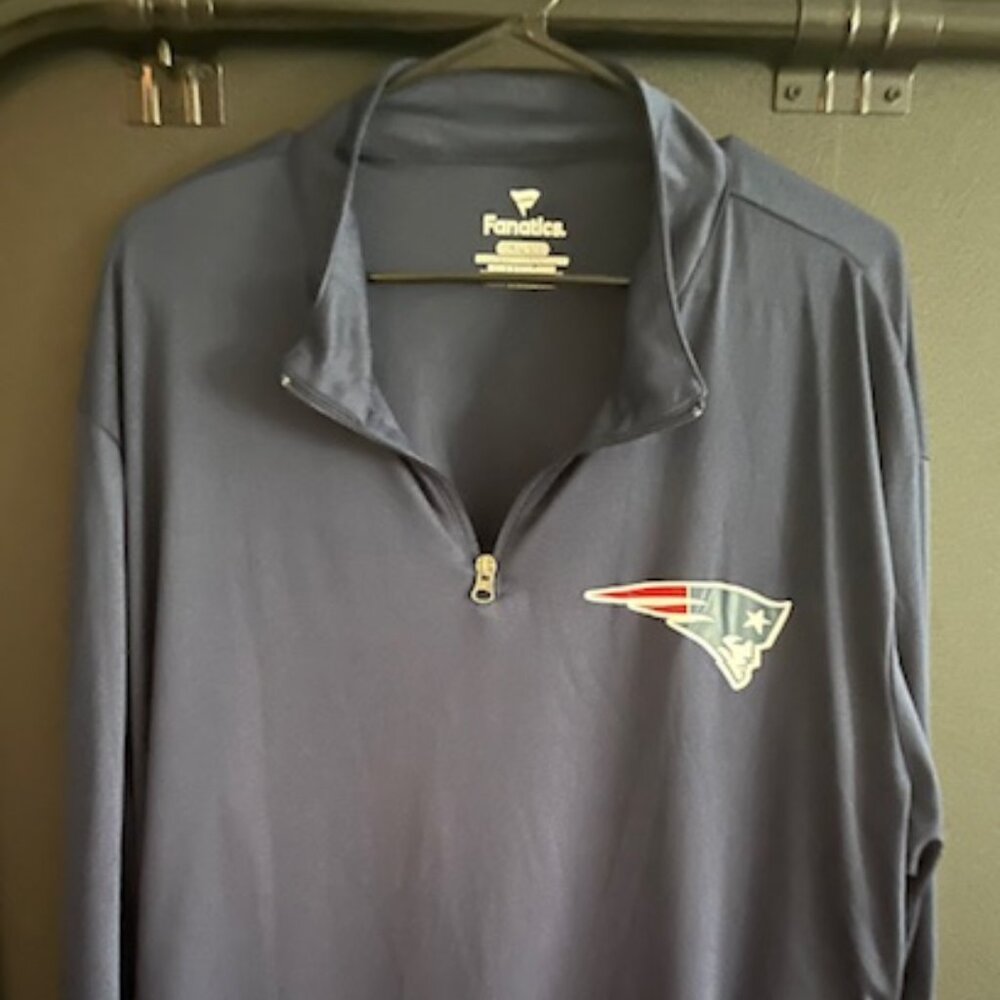 New England Patriots Fanatics Quarter-Zip Top 3XL — Long Sleeve Poly